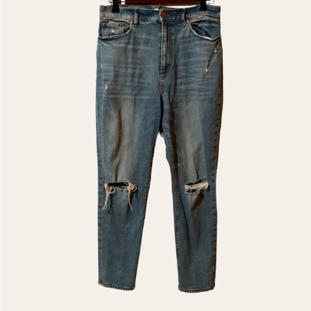 Loft high waist boyfriend ripped jeans size 8